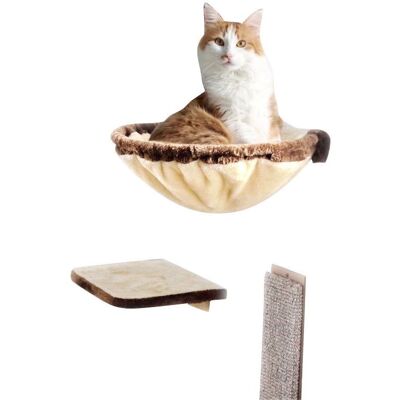 Silvio Design Katzen-Kletterwand 4-tlg. - Beige-Braun Silvio Design Katzen-Kletterwand 4-tlg. - Beige-Braun