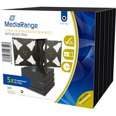 MediaRange Modell BOX34-4 Optische Discs Hülle - Schwarz - 4 Discs MediaRange Modell BOX34-4 Optische Discs Hülle - Schwarz - 4 Discs