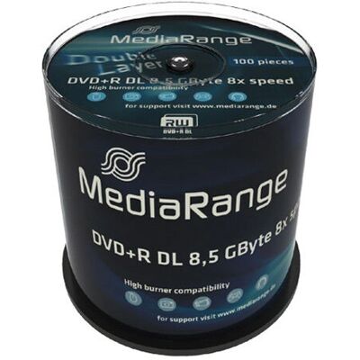 MediaRange MR470 DVD Doppio Strato - 8.5GB - 100 pezzi MediaRange MR470 DVD Doppio Strato - 8.5GB - 100 pezzi