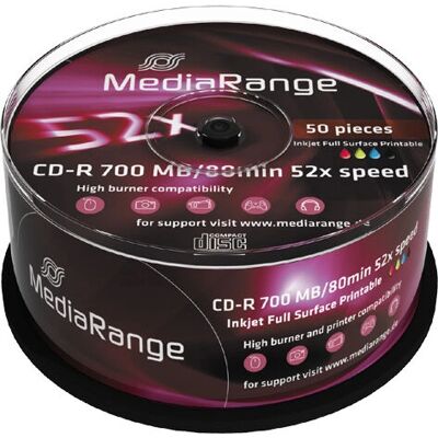 MediaRange MR208 700MB Weiß Printable CD-R - CD-R MediaRange MR208 700MB Weiß Printable CD-R - CD-R