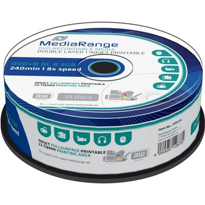 MediaRange - 8,5GB DVD+R Doppel-Layer - 25 Stück MediaRange - 8,5GB DVD+R Doppel-Layer - 25 Stück