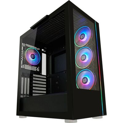 LC-Power LC-808B-ON Midi Tower Schwarzes Gaming-Gehäuse mit ARGB-Lüftern LC-Power LC-808B-ON Midi Tower Schwarzes Gaming-Gehäuse mit ARGB-Lüftern
