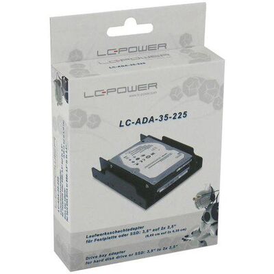 LC Power Schwarzer Speicherbucht-Adapter für 2,5/3,5" Laufwerksrahmen LC Power Schwarzer Speicherbucht-Adapter für 2,5/3,5" Laufwerksrahmen
