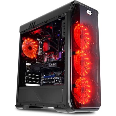 LC Power 988B Roter Typhoon Midi Tower - Gaming PC-Gehäuse mit LED-Lüftern LC Power 988B Roter Typhoon Midi Tower - Gaming PC-Gehäuse mit LED-Lüftern