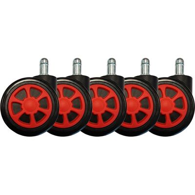 LC-Power - CASTERS-3BR - Rojo - 5-pack - Chair Casters LC-Power - CASTERS-3BR - Rojo - 5-pack - Chair Casters