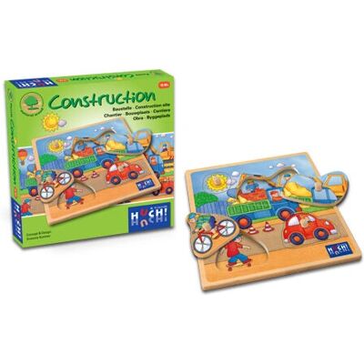 Huch! Építés - Tábla játék - Oktató, többnyelvű útmutató - Gyerekeknek szóló fa puzzle Huch! Építés - Tábla játék - Oktató, többnyelvű útmutató - Gyerekeknek szóló fa puzzle