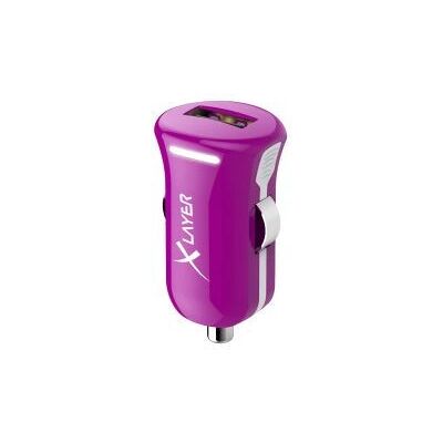 XLayer 214108 Autolader - Paars, USB 2.4A XLayer 214108 Autolader - Paars, USB 2.4A