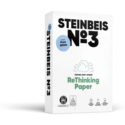 Papier recyclé STEINBEIS No. 3 - Papier pour photocopieur - 500 feuilles - Publicité Papier recyclé STEINBEIS No. 3 - Papier pour photocopieur - 500 feuilles - Publicité
