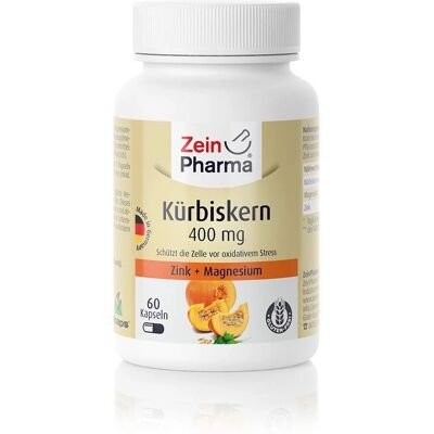 Zein Pharma Kürbiskern Plus Zink+Magnesium Kapseln - 400mg - Unterstützt Prostata & Harnwege Zein Pharma Kürbiskern Plus Zink+Magnesium Kapseln - 400mg - Unterstützt Prostata & Harnwege