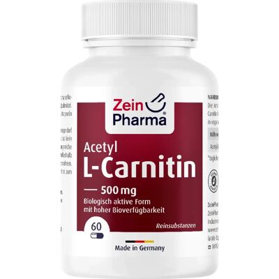 Zein Pharma, Nahrungsergänzungsmittel, ZeinPharma Acetyl-L-Carnitin 500 mg Kapseln, 60 St. Kapseln Zein Pharma, Nahrungsergänzungsmittel, ZeinPharma Acetyl-L-Carnitin 500 mg Kapseln, 60 St. Kapseln