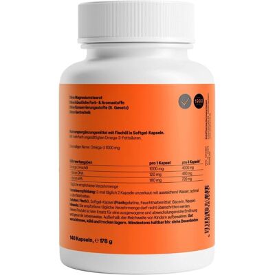 ZeinPharma Omega-3 1000mg Nahrungsergänzung - unterstützt Herz & Gehirn ZeinPharma Omega-3 1000mg Nahrungsergänzung - unterstützt Herz & Gehirn