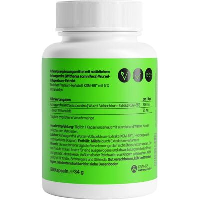 ZeinPharma Ashwagandha 500mg - Extrakt - 60 Kapseln ZeinPharma Ashwagandha 500mg - Extrakt - 60 Kapseln
