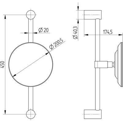 Avenarius Wandmake-upspiegel - 5-voudige vergroting - Rond Avenarius Wandmake-upspiegel - 5-voudige vergroting - Rond