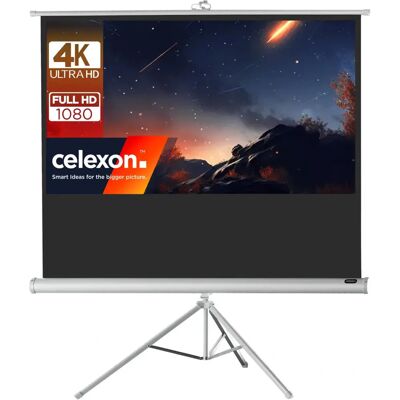 Pantalla portátil de proyector - CELEXON 98" - Tripode - Blanco/Negro Pantalla portátil de proyector - CELEXON 98" - Tripode - Blanco/Negro