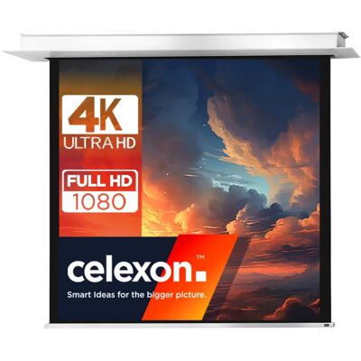 Écran électrique encastré Celexon - 160x160cm - 4K haute définition - Publicité Écran électrique encastré Celexon - 160x160cm - 4K haute définition - Publicité