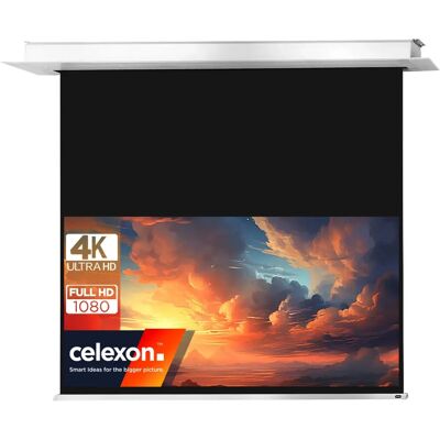 Celexon Weiße Elektrische Decken-Einbauleinwand - Projektionsschirm Celexon Weiße Elektrische Decken-Einbauleinwand - Projektionsschirm