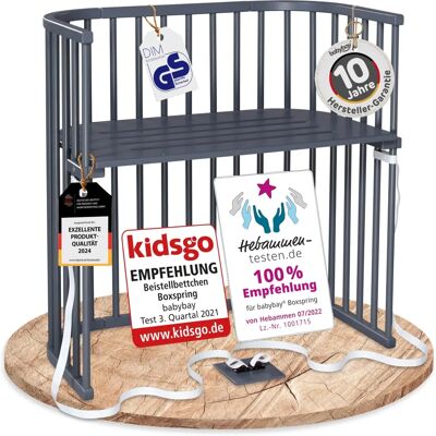 BABYBAY - Verstellbares Baby Beistellbett - Schiefergrau BABYBAY - Verstellbares Baby Beistellbett - Schiefergrau