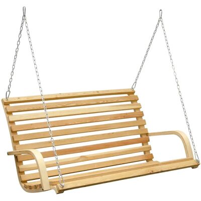 Amanka Panchina a Dondolo da Giardino - Legno di larice naturale, supporta 260kg - Interni/Esterni Amanka Panchina a Dondolo da Giardino - Legno di larice naturale, supporta 260kg - Interni/Esterni