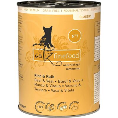 Catz finefood No.7 Bœuf & Veau - Nourriture pour chats Catz finefood No.7 Bœuf & Veau - Nourriture pour chats
