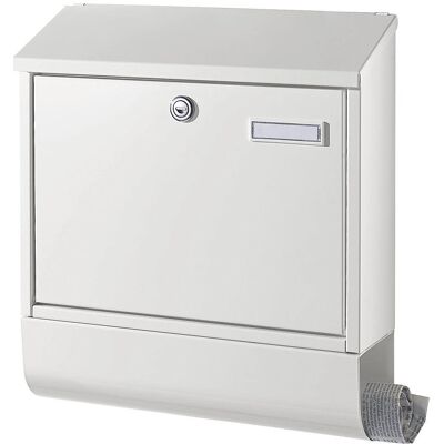 KaiserKraft Caixinha de Correio - Aço, Branco Tráfego RAL 9016, Fechadura, Compartimento para jornais KaiserKraft Caixinha de Correio - Aço, Branco Tráfego RAL 9016, Fechadura, Compartimento para jornais