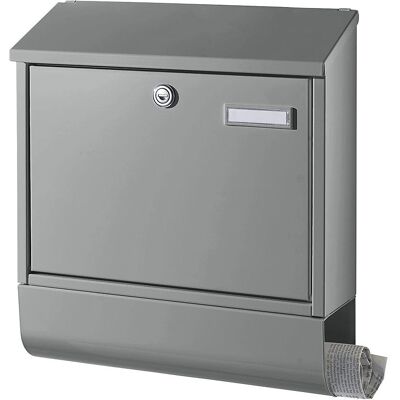Buzón Kaiserkraft - Acero, Gris, con Compartimento para Periódicos Buzón Kaiserkraft - Acero, Gris, con Compartimento para Periódicos