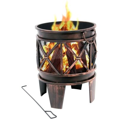 Zelsius - Cestino di fuoco Plum ø 42 cm con attizzatoio - Cestino di fuoco Zelsius - Cestino di fuoco Plum ø 42 cm con attizzatoio - Cestino di fuoco