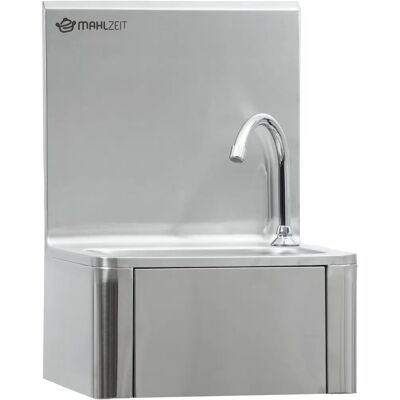 Lavabo Mahlzeit in acciaio inox con comando a ginocchio e dispenser di sapone - Lavandino Lavabo Mahlzeit in acciaio inox con comando a ginocchio e dispenser di sapone - Lavandino
