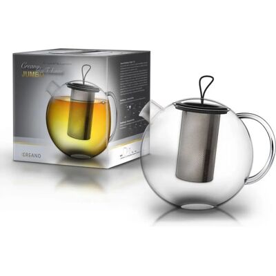 Creano 2L Transparente Glasteekanne mit Filter & Warmhalter - Teekanne Creano 2L Transparente Glasteekanne mit Filter & Warmhalter - Teekanne