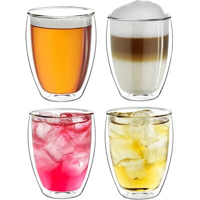 Copo térmico XXL de parede dupla Creano 400ml, conjunto extra grande de 4 Copo térmico XXL de parede dupla Creano 400ml, conjunto extra grande de 4