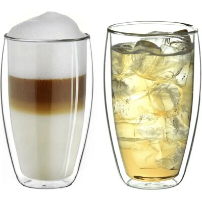 Copo térmico Creano (2 partes), alto, vidro borossilicato, 400 ml, branco Copo térmico Creano (2 partes), alto, vidro borossilicato, 400 ml, branco