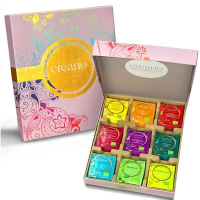 Creano - Organic Herbal Tea Gift Box - 45 Sachets de thé - Biologique - Gift Box - Publicité Creano - Organic Herbal Tea Gift Box - 45 Sachets de thé - Biologique - Gift Box - Publicité