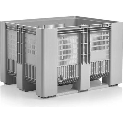 Caixa de armazenamento SB3 Kaiserkraft - 610L, Perfurado, Cinza Caixa de armazenamento SB3 Kaiserkraft - 610L, Perfurado, Cinza