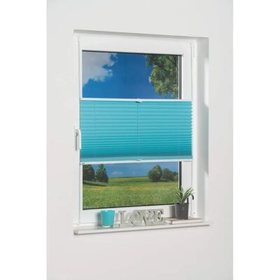 K-HOME Klemmfix Pisa - Blau, 130x110cm - Plissees K-HOME Klemmfix Pisa - Blau, 130x110cm - Plissees