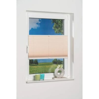 K-HOME Plissee Pisa - Klemmfix, 130cm, Beige K-HOME Plissee Pisa - Klemmfix, 130cm, Beige