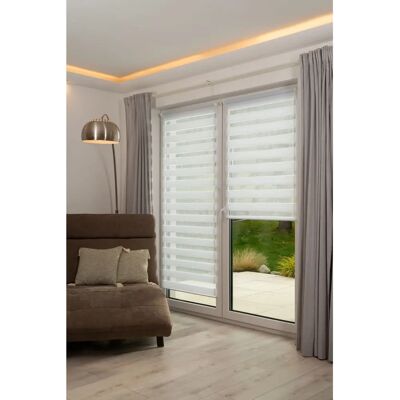 K-HOME Maringa Doppelrollo - Weiß - Ohne Bohren, 150x70cm K-HOME Maringa Doppelrollo - Weiß - Ohne Bohren, 150x70cm