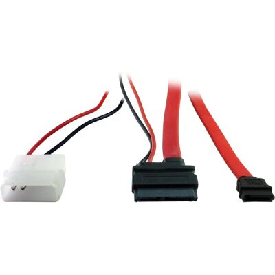 Cable SATA Slimline Rojo 13 Pines - 30cm Cable SATA Slimline Rojo 13 Pines - 30cm