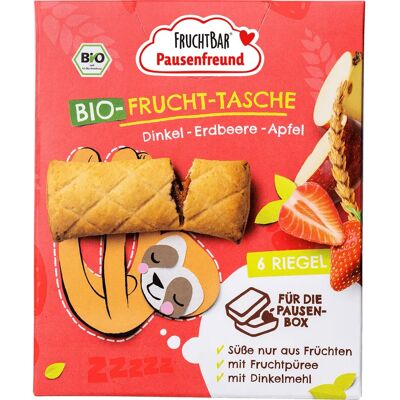 FRUCHTBAR - Bio Frucht Tasche Dinkel - Erdbeere-Apfel - Spelt - Snackbars FRUCHTBAR - Bio Frucht Tasche Dinkel - Erdbeere-Apfel - Spelt - Snackbars