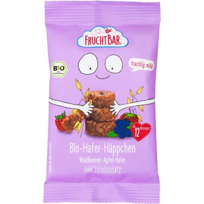 FRUCHTBAR - Bio Hafer Häppchen - Waldbeeren, Apfel - Snackbars FRUCHTBAR - Bio Hafer Häppchen - Waldbeeren, Apfel - Snackbars