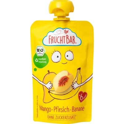 FruchtBar 3811 - Banane, Mango, Pfirsich - 100 g - Fruchtmousse FruchtBar 3811 - Banane, Mango, Pfirsich - 100 g - Fruchtmousse
