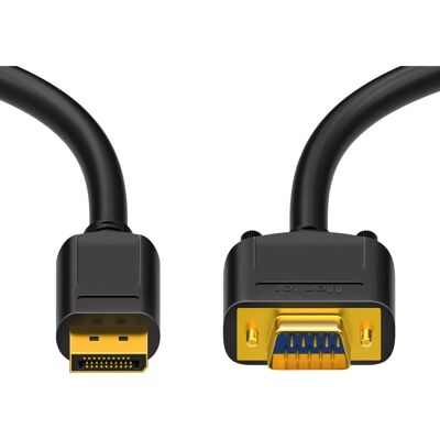 Cable DisplayPort a VGA HDSupply - Dorado, 5m, Negro Cable DisplayPort a VGA HDSupply - Dorado, 5m, Negro