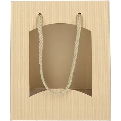 Hochhaus Tragetasche CREME-GOLD Offene Welle MINI - Gift Bag Hochhaus Tragetasche CREME-GOLD Offene Welle MINI - Gift Bag