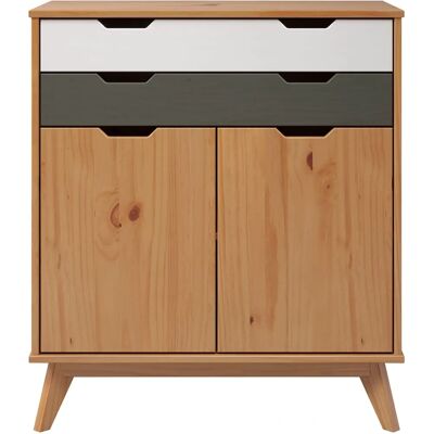 Skänk INTER-FURN Scandik - Trä, 80x90x40cm, 2 dörrar, 2 lådor Skänk INTER-FURN Scandik - Trä, 80x90x40cm, 2 dörrar, 2 lådor