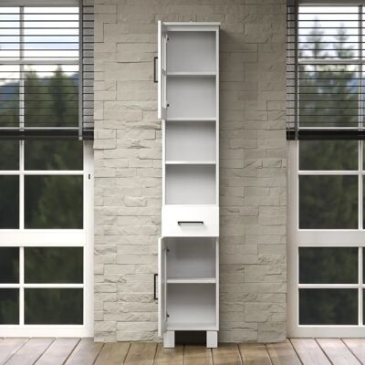 WELLTIME Ulea MassivholzbadezimmerSchrank - 2 Schubladen, Glastür WELLTIME Ulea MassivholzbadezimmerSchrank - 2 Schubladen, Glastür