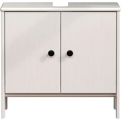 Welltime Kall Kiefer Badezimmerunterschrank - 60x56x33cm - 2 Türen - Weiß Welltime Kall Kiefer Badezimmerunterschrank - 60x56x33cm - 2 Türen - Weiß
