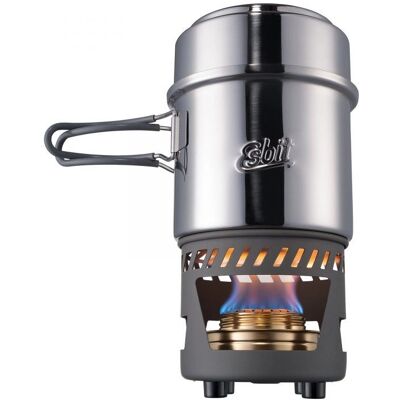 Set de Cuisine de Camping en Acier Inoxydable Esbit avec Réchaud à Alcool - Publicité Set de Cuisine de Camping en Acier Inoxydable Esbit avec Réchaud à Alcool - Publicité