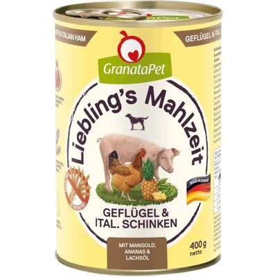 GranataPet Gevogelte & Italiaanse Ham - Graanvrije Natvoer GranataPet Gevogelte & Italiaanse Ham - Graanvrije Natvoer