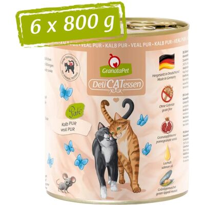 GranataPet Veal PUR - Graanvrije natvoeding voor katten, kalf GranataPet Veal PUR - Graanvrije natvoeding voor katten, kalf