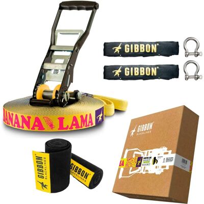 Zestaw Gibbon BananaLama XL - Slackline - niebiesko-żółty Zestaw Gibbon BananaLama XL - Slackline - niebiesko-żółty