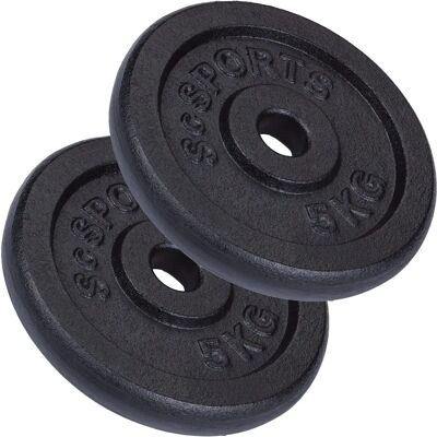 ScSPORTS - Talerze Z Hantli - 10kg Zestaw (2x5kg) Żeliwo Czarny - Sztangi i Hantle ScSPORTS - Talerze Z Hantli - 10kg Zestaw (2x5kg) Żeliwo Czarny - Sztangi i Hantle