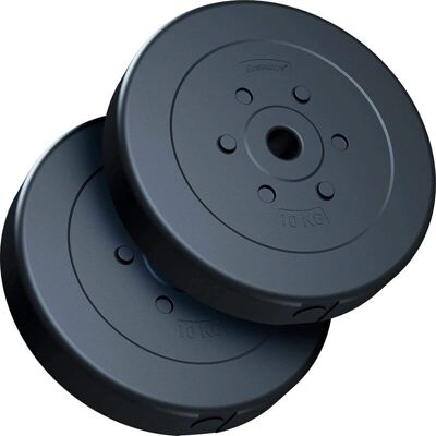 20kg Műanyag bevonatú súlyok - Ø30/31mm, Fekete - Otthoni edzőterem 20kg Műanyag bevonatú súlyok - Ø30/31mm, Fekete - Otthoni edzőterem